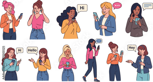 women, smartphone, mobile, communication, texting, chatting, social, media, online, people, female, 