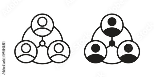 Stakeholders icon vector flat linear pack on white background