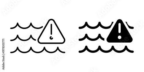 Warning Sign In Water Icon