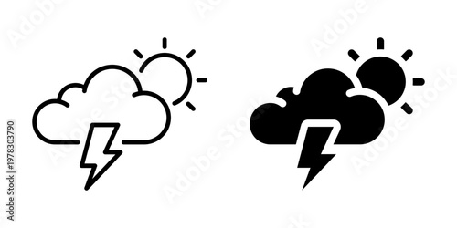 Weather Icons Sun and Lightning