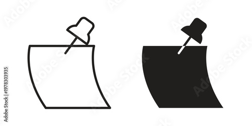 Sticky notes icon vector flat linear pack on white background