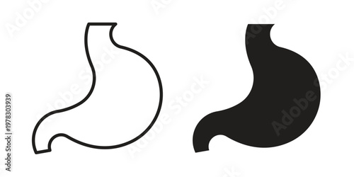 Stomach icon vector flat linear pack on white background