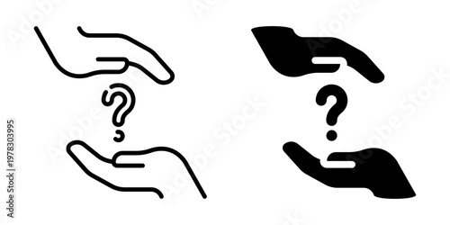 Hands Holding Question Mark Icon