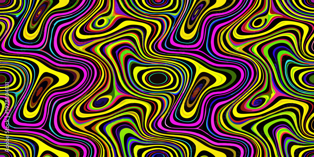 Obraz premium Vibrant swirling abstract pattern with a psychedelic colorful aesthetic