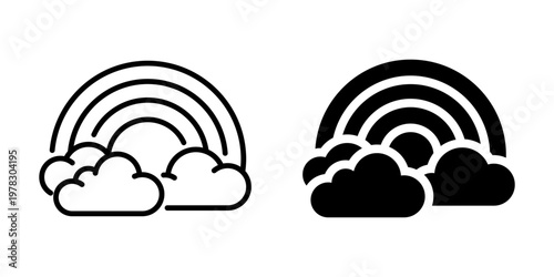 Stylized Rainbow Icons Design