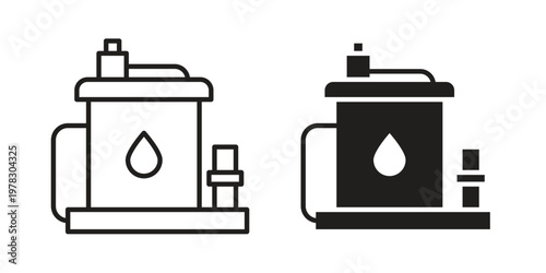 Sump pump icon vector flat linear pack on white background