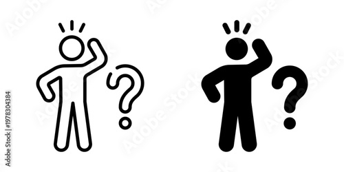 Confused Person Icon with Question Mark