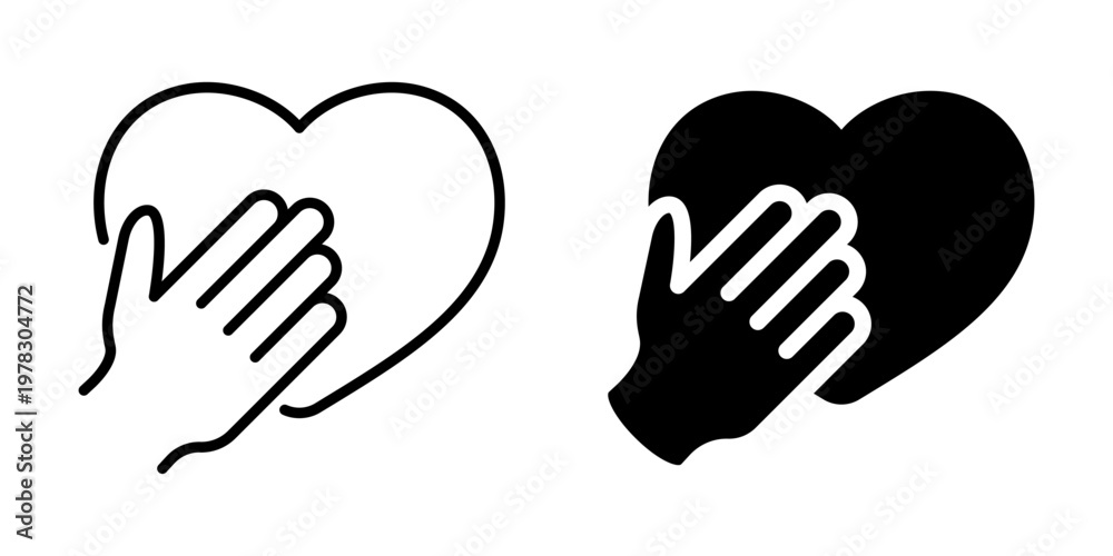 Obraz premium Hand Holding Heart Icon