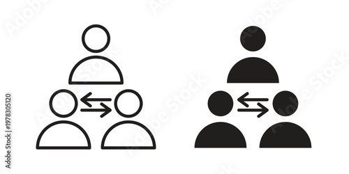 Third party icon vector flat linear pack on white background