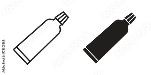 Toothpaste tube icon vector flat linear pack on white background