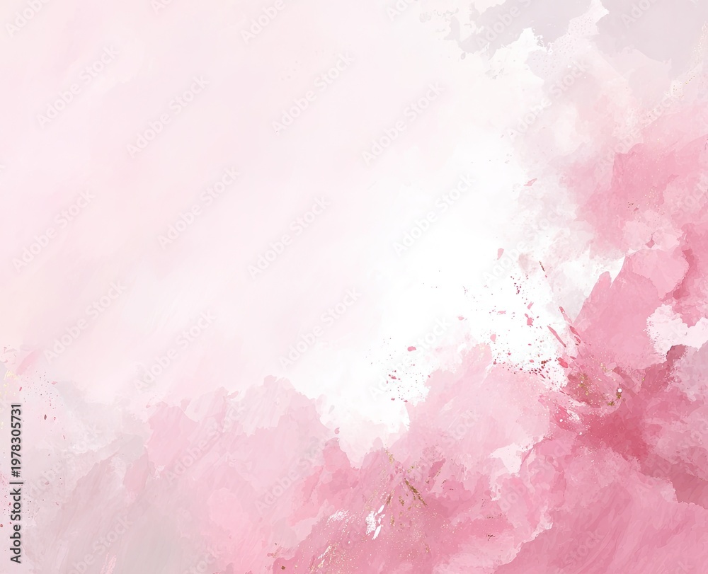 Obraz premium Abstract watercolor painting with soft pink hues, blurred edges, and textural elements