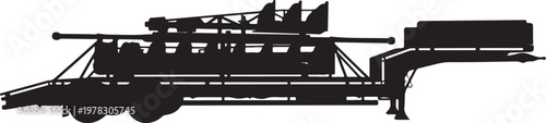 Industrial machinery, heavy equipment, construction vehicle, silhouette, black illustration