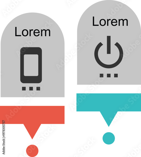Modern user interface design examples with various icons and shapes