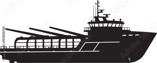 Fishing boat, silhouette, vector, black, nautical, vessel, ship