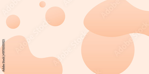 Abstract background with peach fuzz metaball shapes. Morphing organic blobs. Vector 3d illustration. Abstract 3d background. Liquid shapes. Banner or sign design