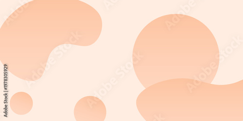 Abstract background with peach fuzz metaball shapes. Morphing organic blobs. Vector 3d illustration. Abstract 3d background. Liquid shapes. Banner or sign design