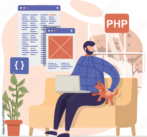 A developer working with php scripts and database concepts