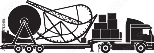 Truck, trailer, industrial transport, heavy machinery, construction
