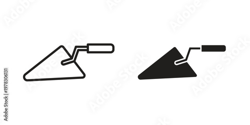 Trowel icon vector flat linear pack on white background