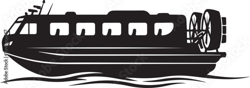 Steampunk paddlewheel boat, Victorian era vessel, industrial revolution ship, black silhouette