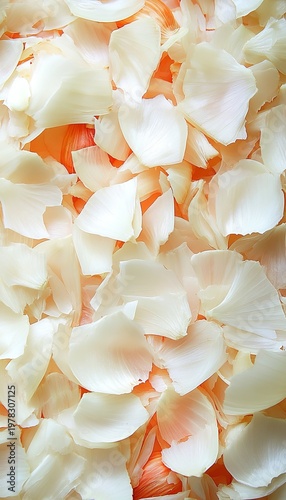 Delicate Symphony of Peach and White Petals A Textured Floral Composition Evoking Tender Sentiments