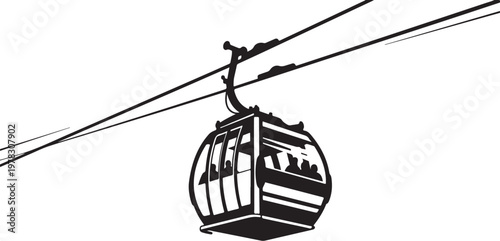 Cable Car, Gondola Lift, Transportation Icon, Travel Vector