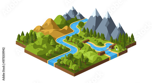 A clean, modern graphic element with green and brown tones creates a sense of stability and growth. Ideal for website design, presentation backgrounds