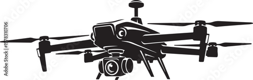 Drone, aerial, camera drone, quadcopter, vector icon