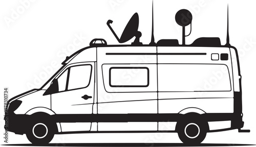 Vector motorhome, camper van, recreational vehicle, travel trailer