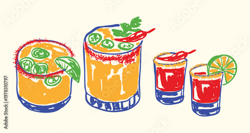 Spicy Michelada and Margarita Mexican Drink for Cinco de Mayo Celebration