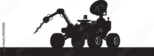 Robot, Industrial Robot, Robotic Arm, Vector Silhouette, Black Icon