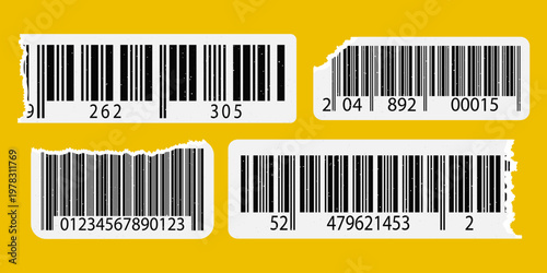 Barcode ean torn for paper label sticker and phone scan y2k. Code grunge old for png cut isbn and mobile product vintage. Barcode graphic abstract for paper design cardboard and label geometric price.