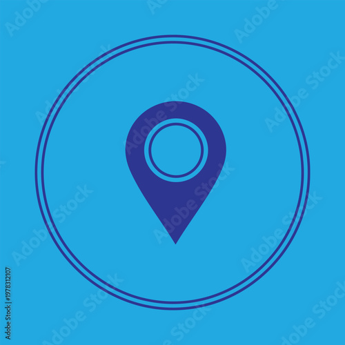 Map pointer icon with pin vector design