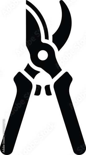 Silhouette pruning shears tool for garden maintenance and agriculture vector illustration