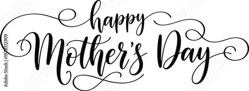 Happy mother's day calligraphy isolated on transparent background
