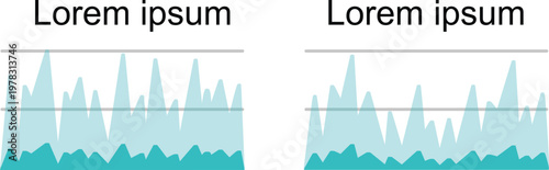 Side-by-side comparison of two line graphs labeled lorem ipsum
