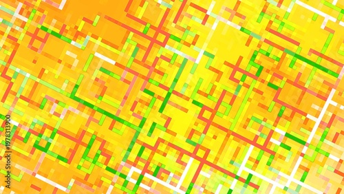 ネットワークを連想させる黄色のカラフルな幾何学模様の背景  255
