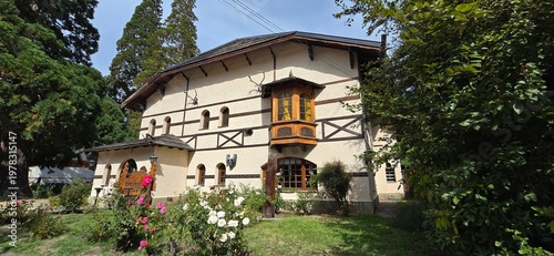 Fachwerk-style house in San Martín de los Andes with wooden architecture.