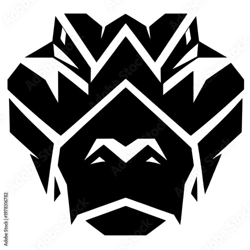 Geometric crocodile face silhouette