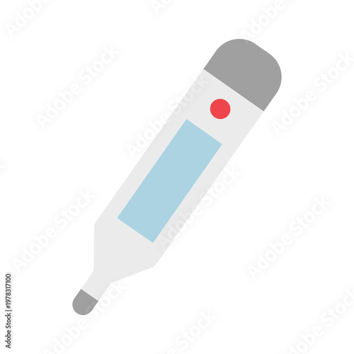 Digital medical thermometer on white background.