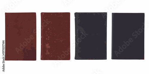 Four rectangular blocks displaying a gradient of dark red to black