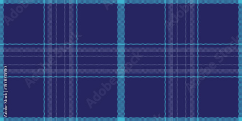 T-shirt seamless check fabric, paint vector plaid textile. Color texture background tartan pattern in blue and cyan colors.