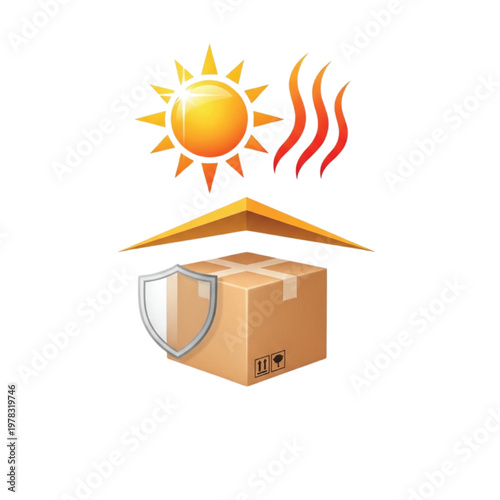 Protecting a valuable package from the elements sun, heat, and potential damage with a shield