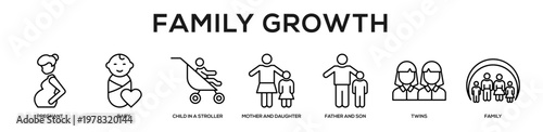Family Growth web banner icon illustration concept