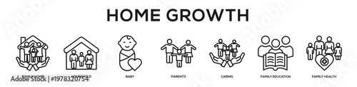 Home Growth web banner icon illustration concept
