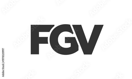 FGV logo design template with strong and modern bold text. Initial based vector logotype featuring simple and minimal typography. Trendy company identity.