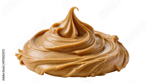 Принти на полотні Swirled creamy peanut butter dollop, isolated on transparent background
