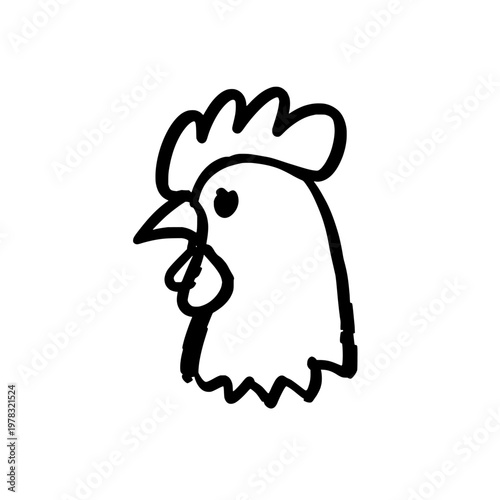Rooster head icon logo design. Chicken sign and symbol. Rooster icon. Playful farm animal branding.