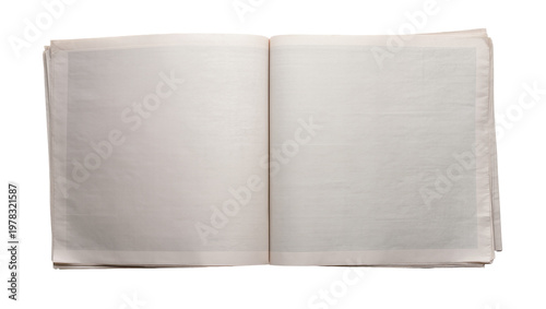 Canvastavla Open blank newspaper pages, isolated on transparent background