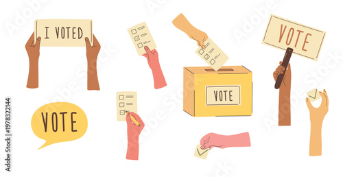 Voting and Election Symbols Vector Set